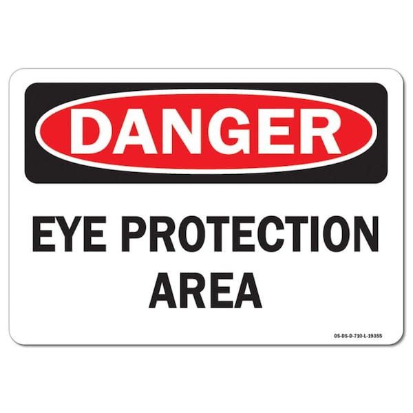 Signmission OSHA Danger Decal, Eye Protection Area, 5in X 3.5in Decal, 3.5" H, 5" W, Landscape OS-DS-D-35-L-19355 - main